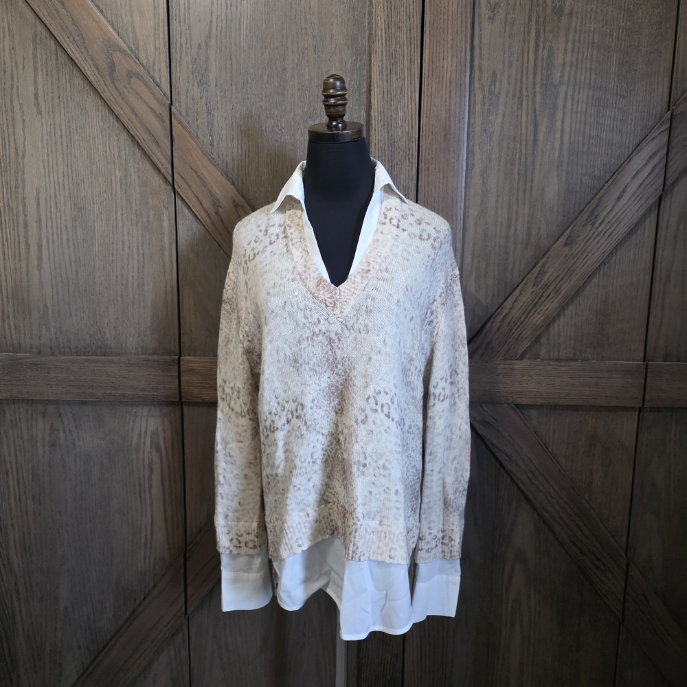Brochu Walker Cashmere Blend Cream Knit Sweater - Picture 1 of 4